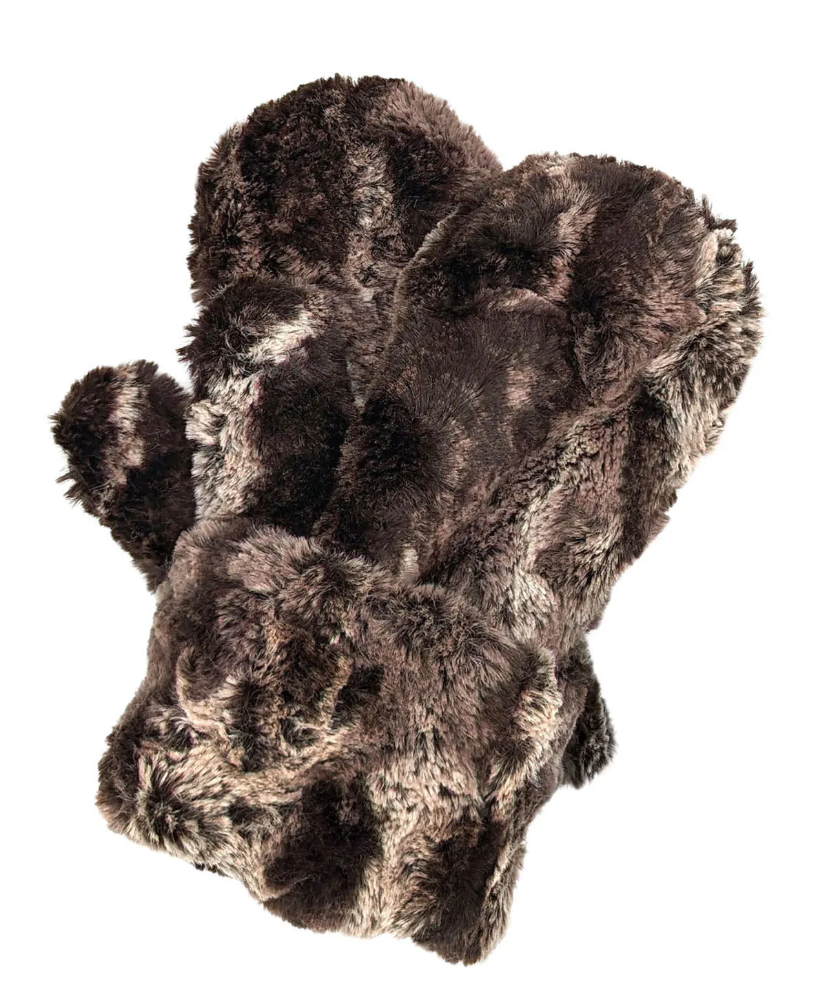 Men's Mittens - Luxury Faux Fur in Mocha