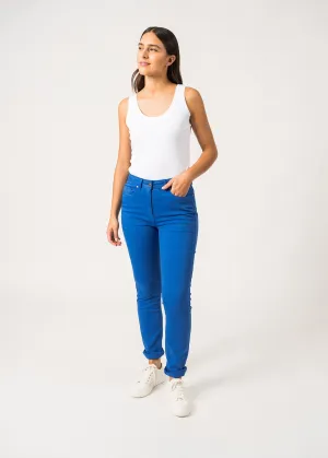 Mimosa high waist pants - slim fit, in stretch cotton (MER)