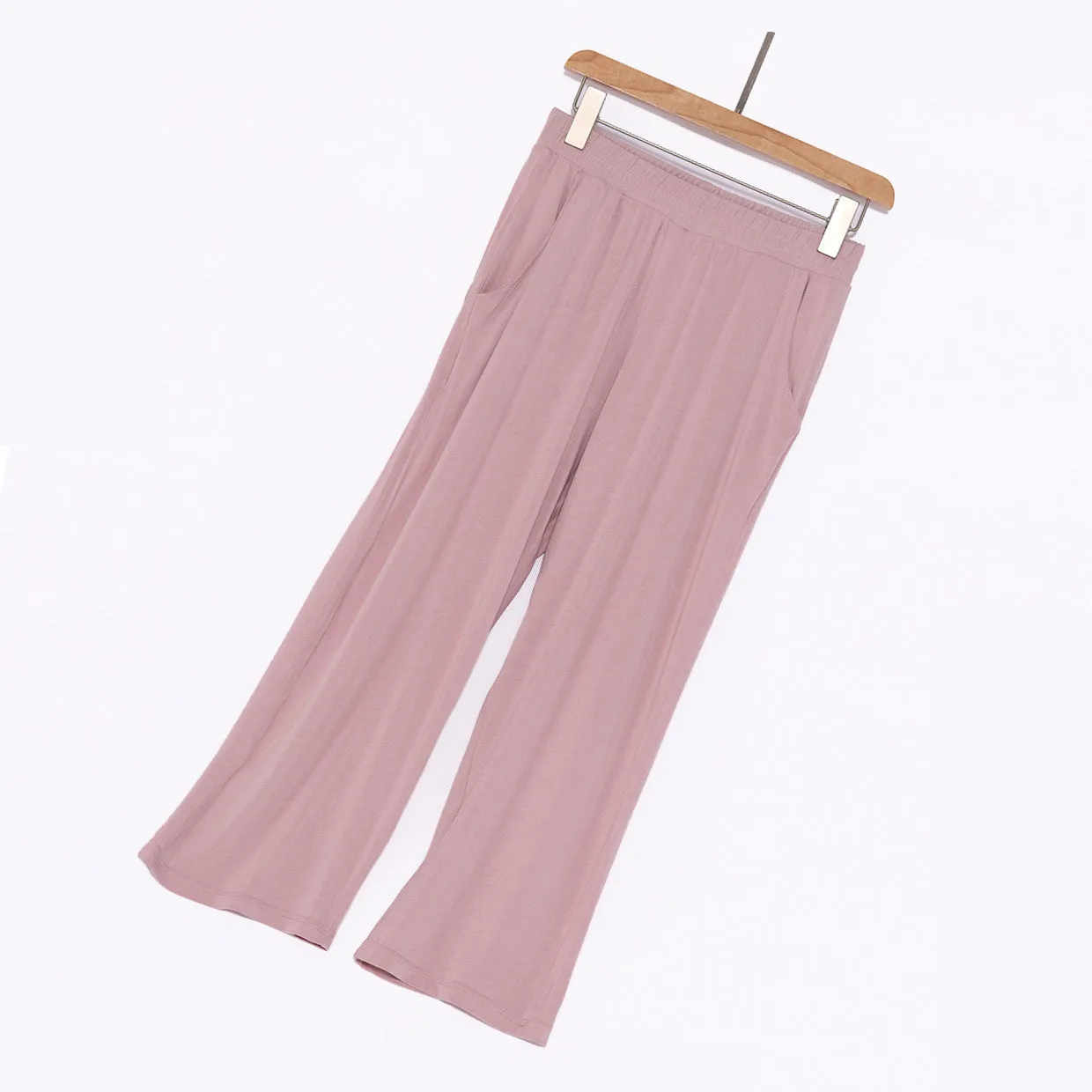 Modal Casual Pants Women Korean Loose High Waist Plus Size Pocket Straight Ankle-Length Pants