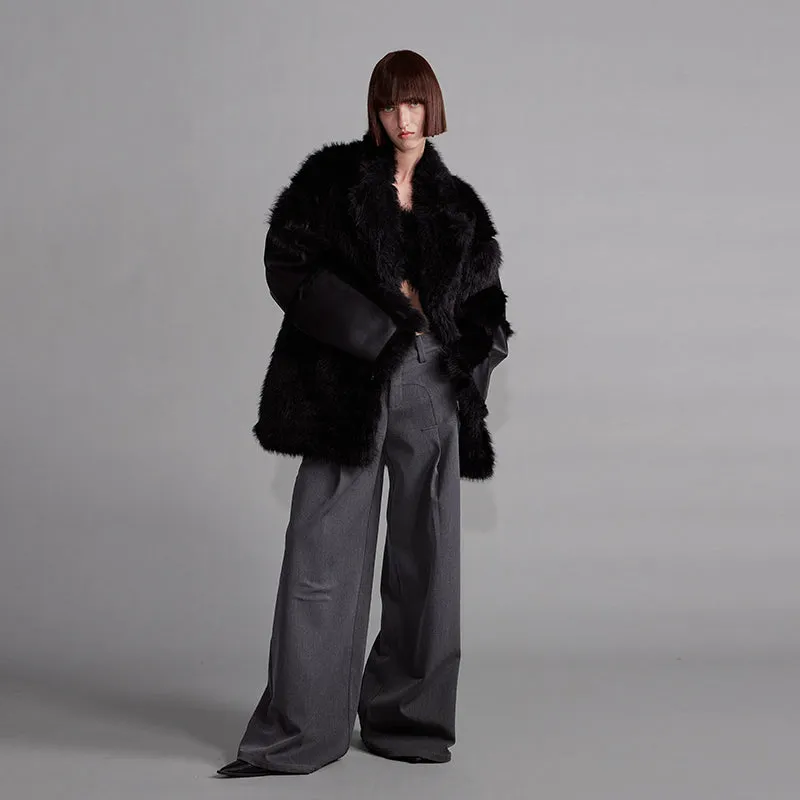 NUTH "Shift Tune" Fur Patchwork Coat