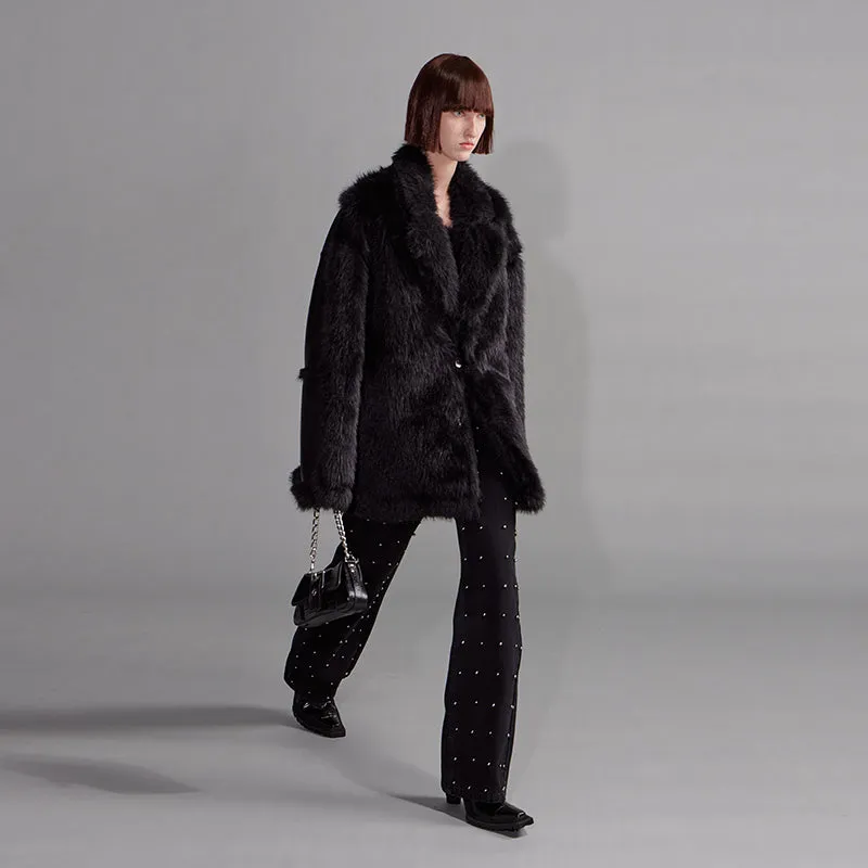 NUTH "Shift Tune" Fur Patchwork Coat