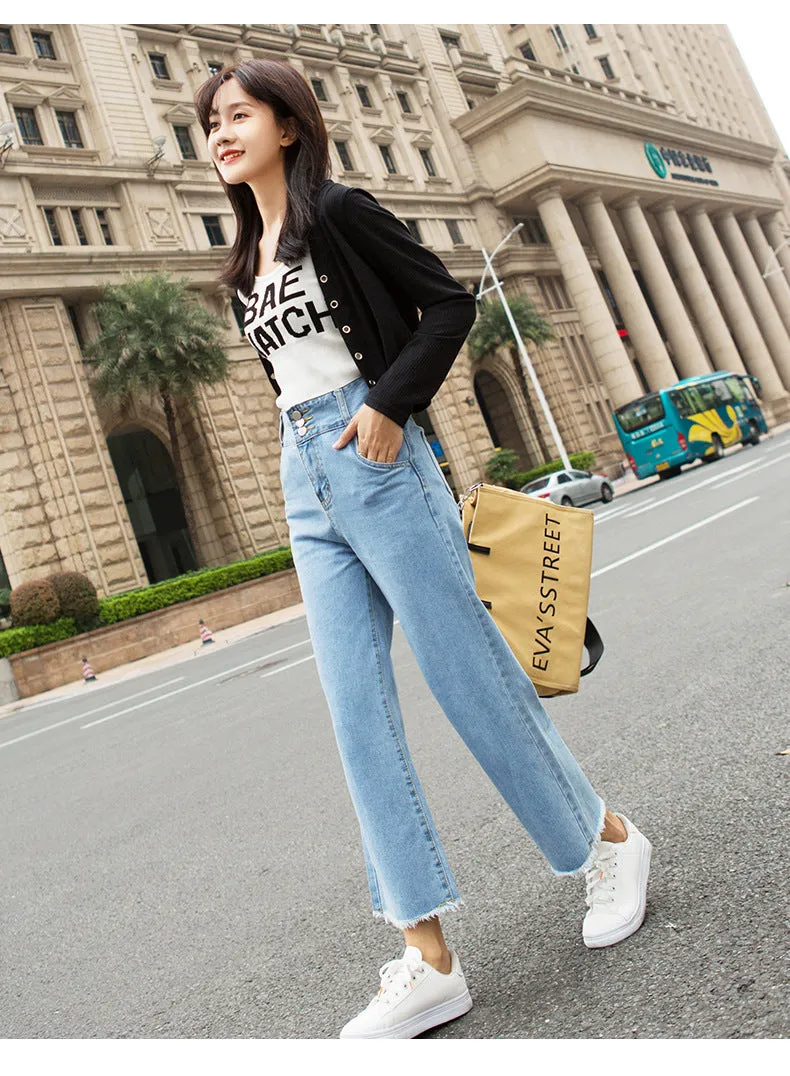 Pants Women Loose Denim Pants Carrot High Waist Harem Slim Look Pants