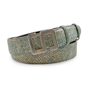 Pastel Blue Metallic Viper Effect Swirling S Belt
