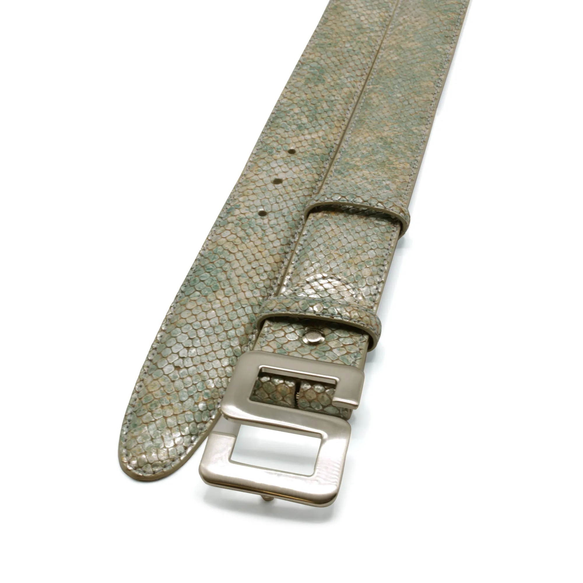 Pastel Blue Metallic Viper Effect Swirling S Belt