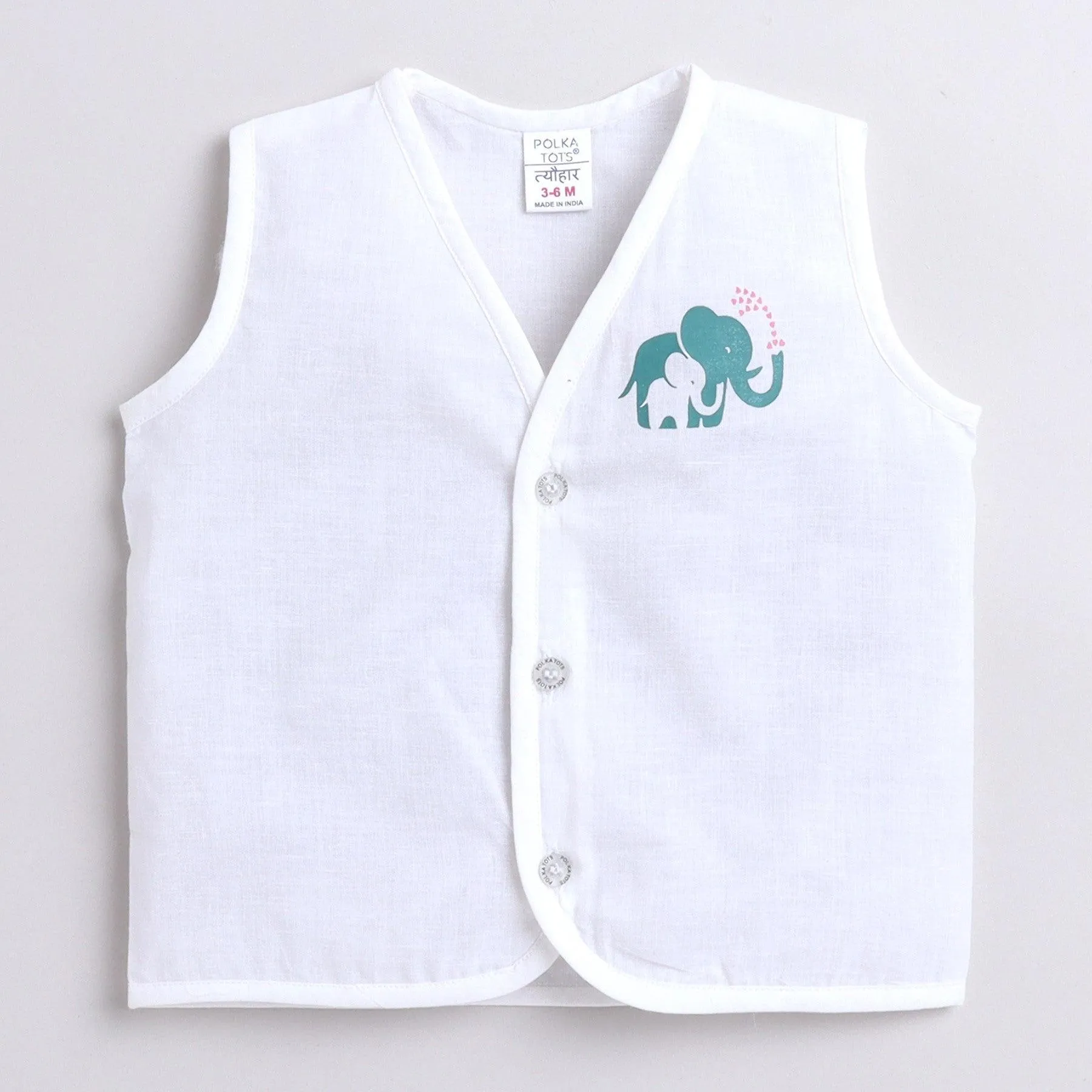 Polka Tots Pack of 3 Sleeveless Vest/Jhabla - Multicolor