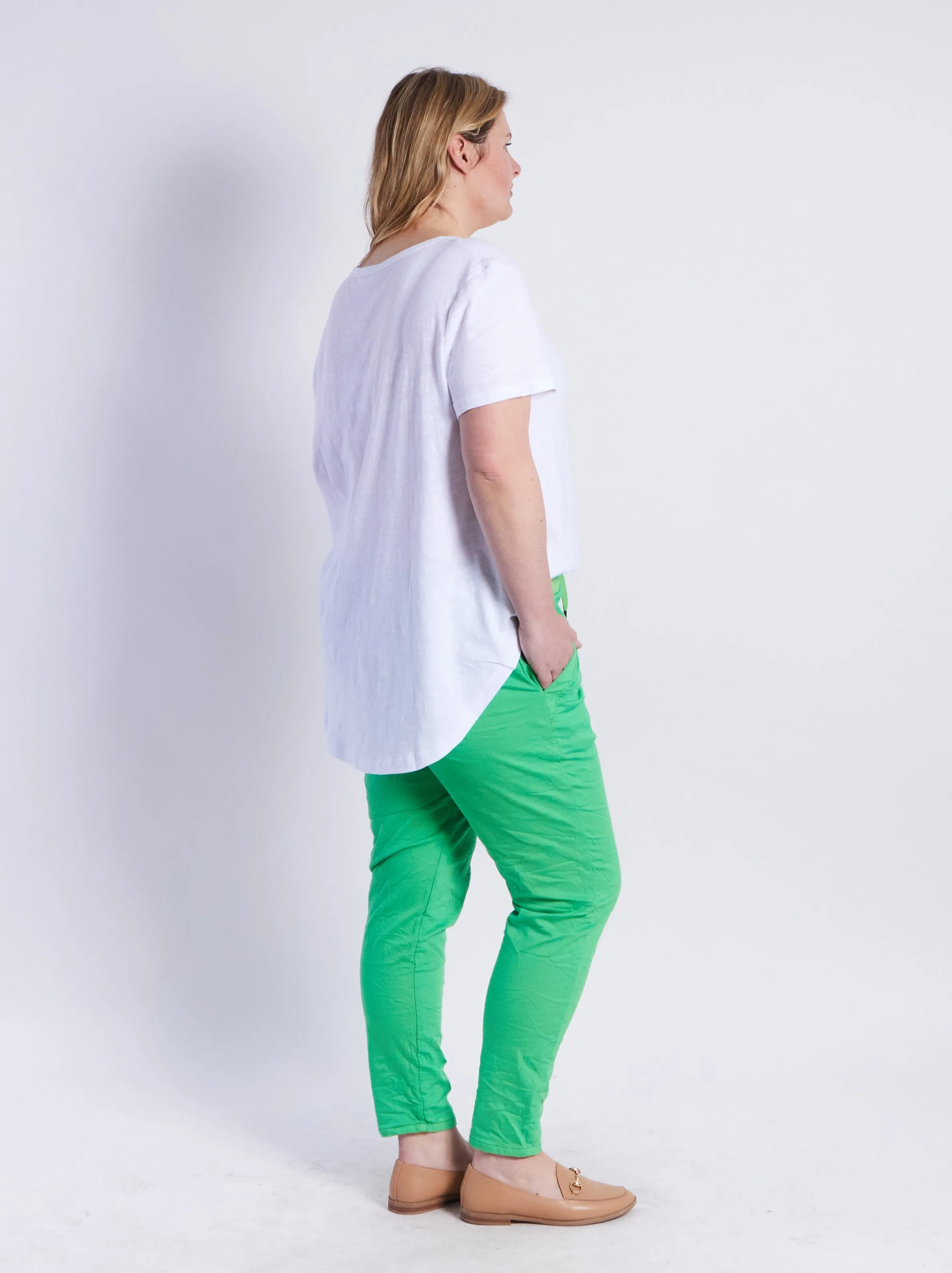 Riley Denim Joggers - Green