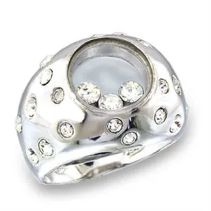 Sterling Silver Ring Top GRD Crystal Clear 49709 for Women Style High