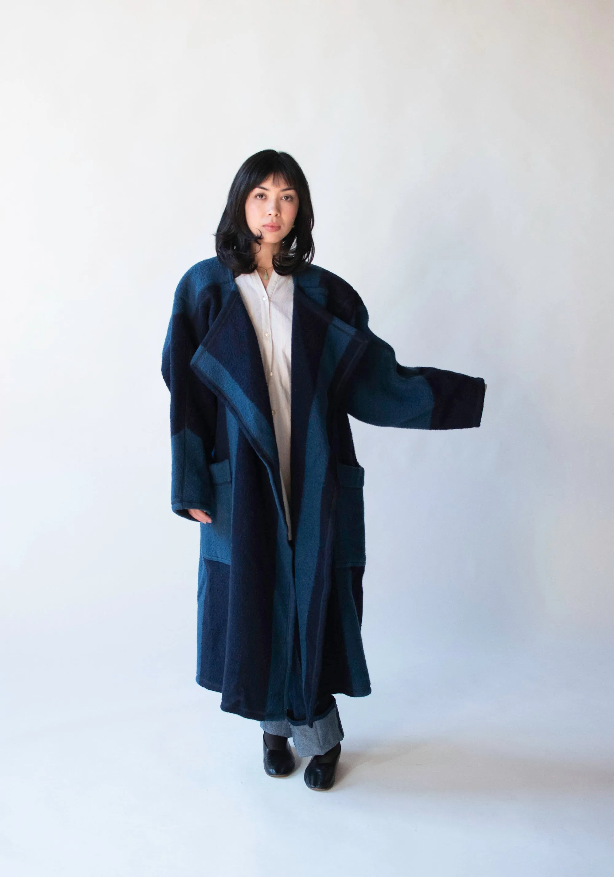 Striped Blanket Coat | Issey Miyake
