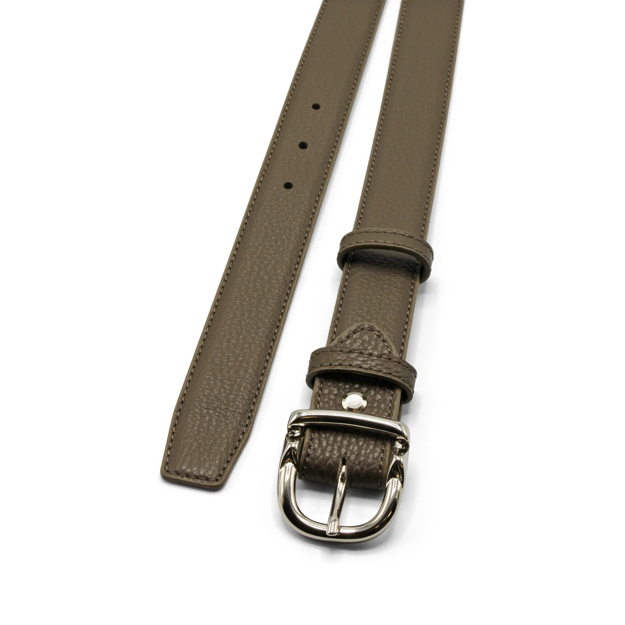 Taupe Grey Narrow Novak Tumbled Belt