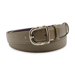 Taupe Grey Narrow Novak Tumbled Belt