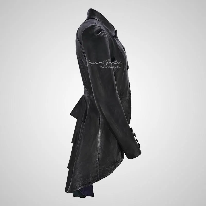URBAN ELEGANCE Women Dove Tail Leather Coat