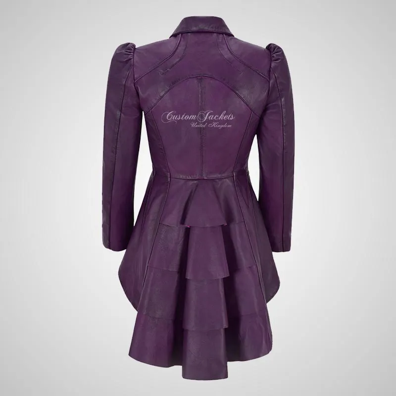 URBAN ELEGANCE Women Dove Tail Leather Coat