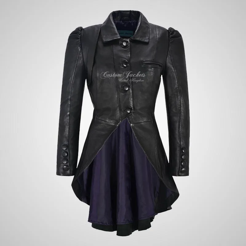 URBAN ELEGANCE Women Dove Tail Leather Coat
