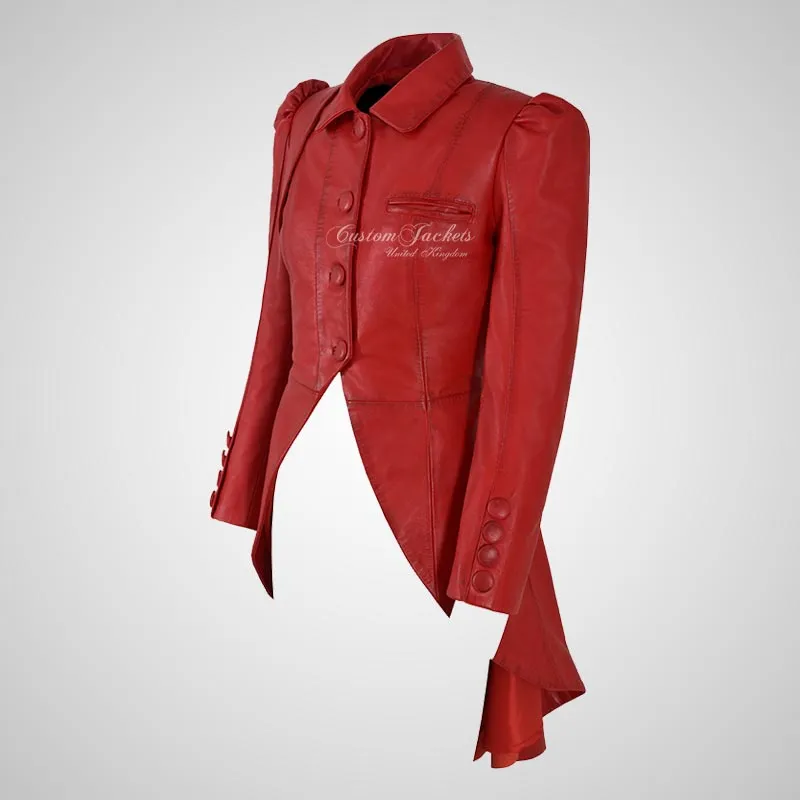 URBAN ELEGANCE Women Dove Tail Leather Coat