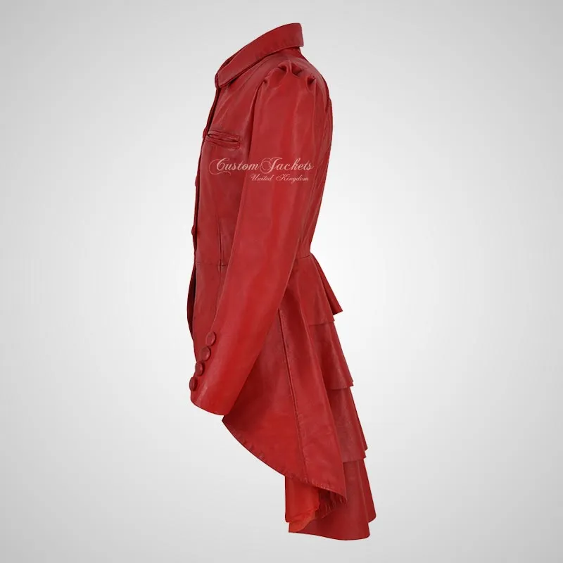 URBAN ELEGANCE Women Dove Tail Leather Coat