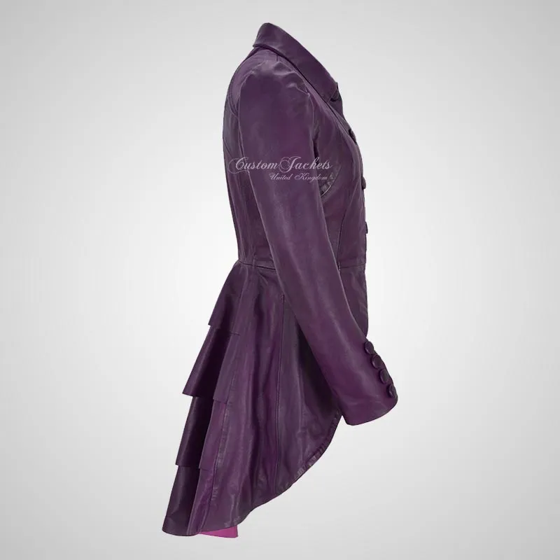 URBAN ELEGANCE Women Dove Tail Leather Coat