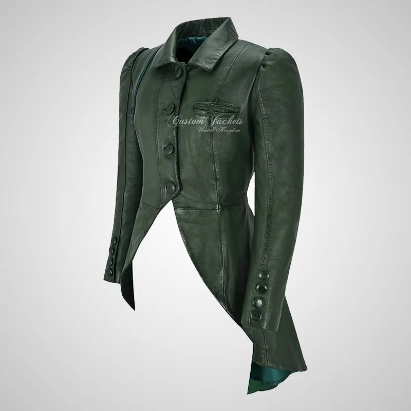 URBAN ELEGANCE Women Dove Tail Leather Coat