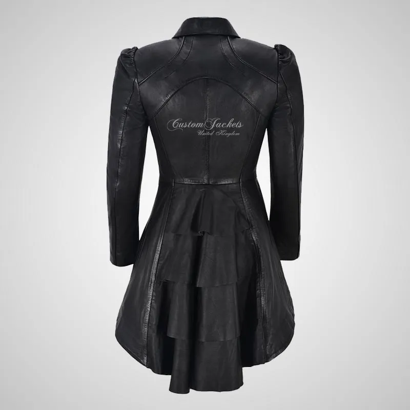 URBAN ELEGANCE Women Dove Tail Leather Coat