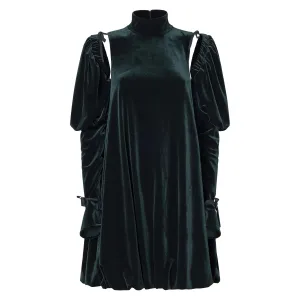 VELVET PUFF DRESS