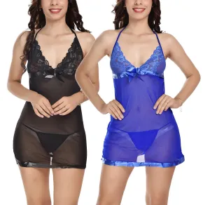 Viral Girl's Women's Blended Solid Knee Length Babydoll (pack Of 2)