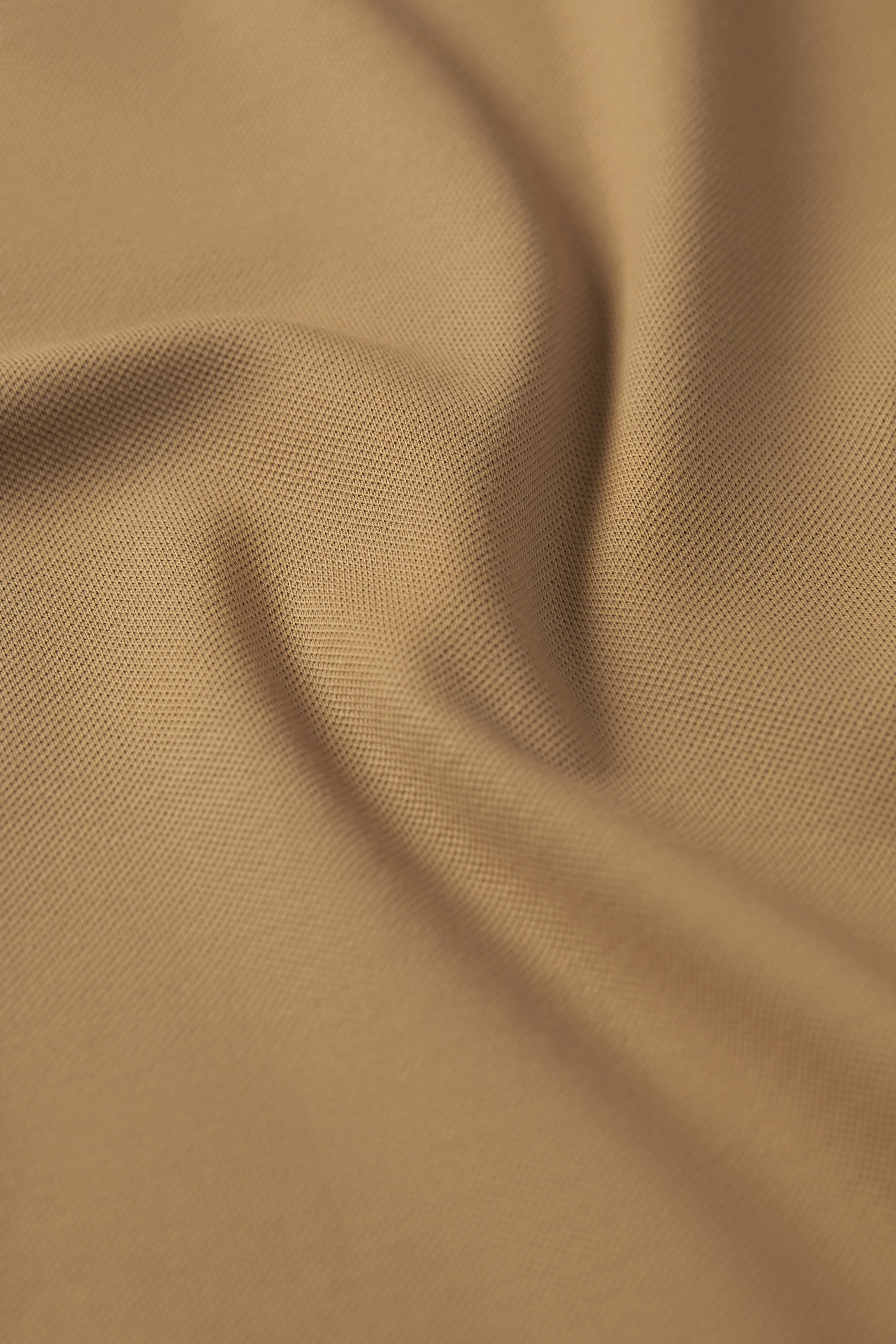 VISDRY™ Pique Long Sleeve Polo | Khaki KE0178