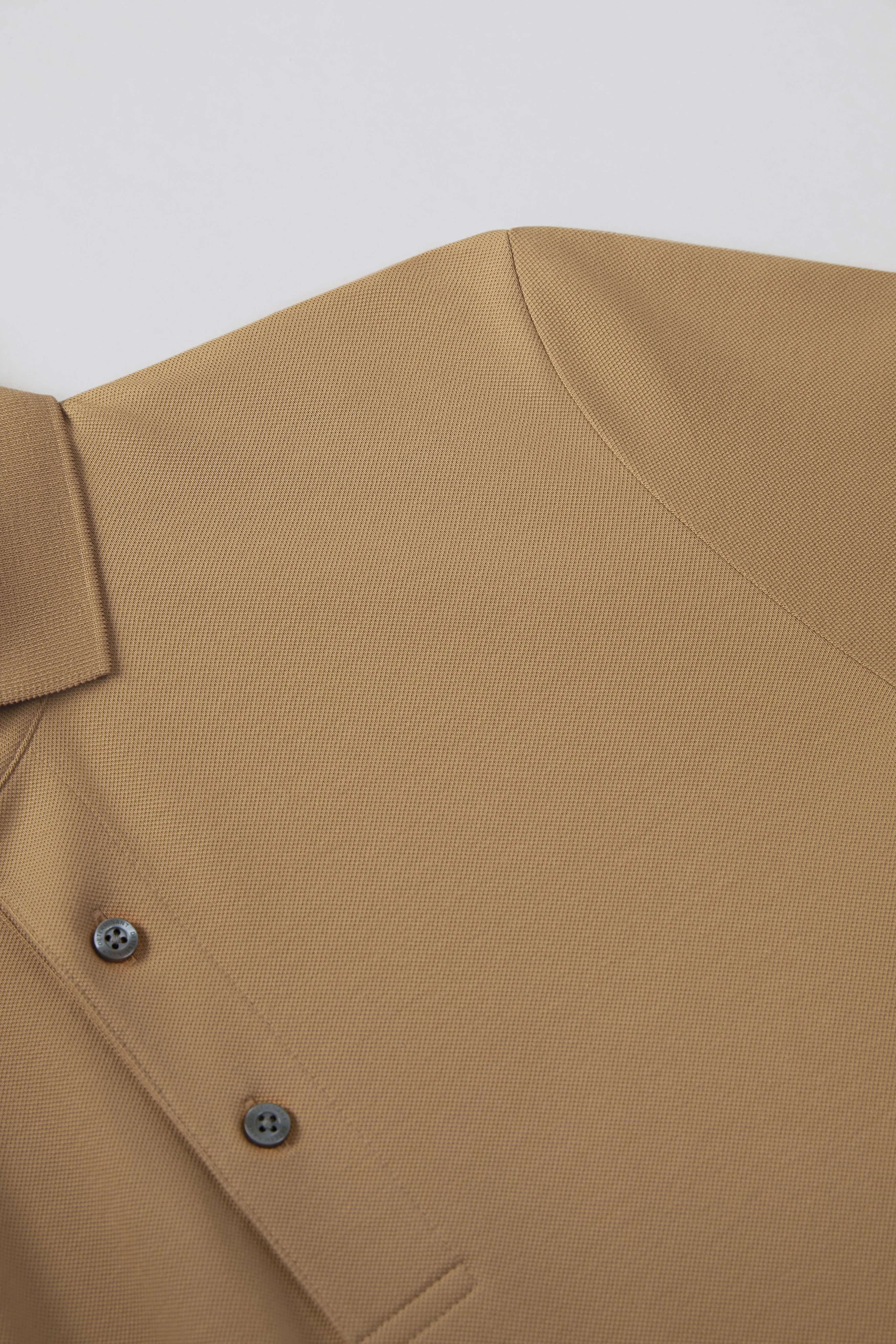 VISDRY™ Pique Long Sleeve Polo | Khaki KE0178