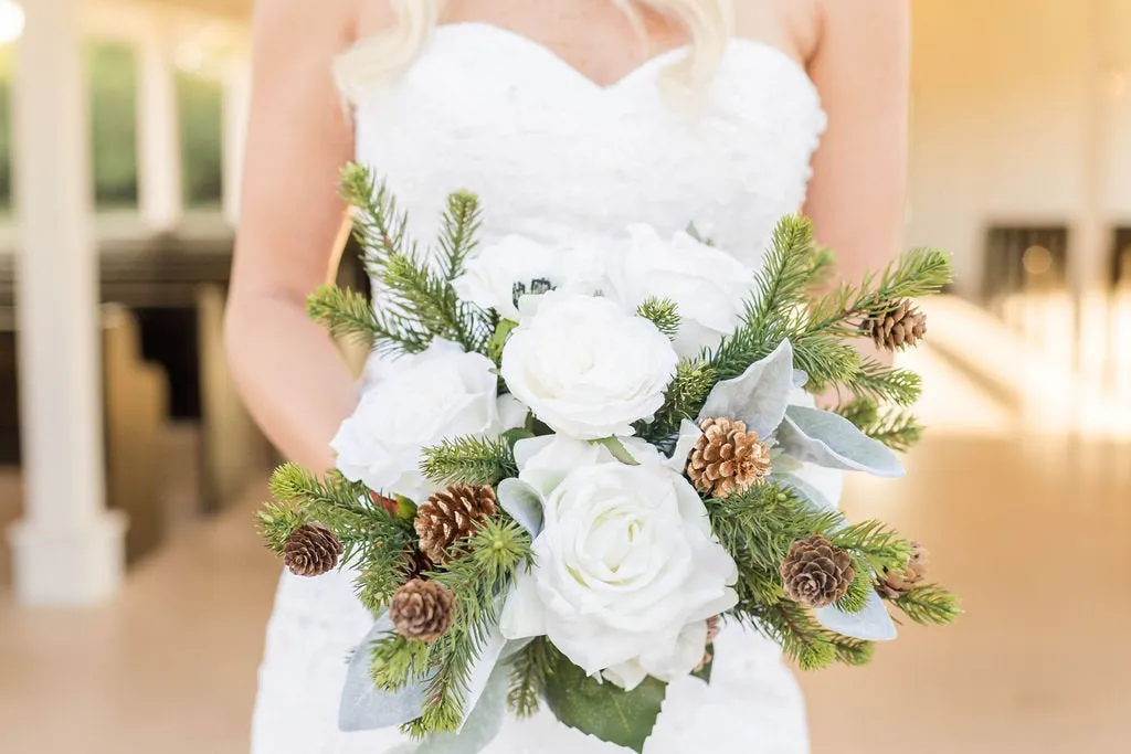 White Bridal Bouquet for Winter Wedding