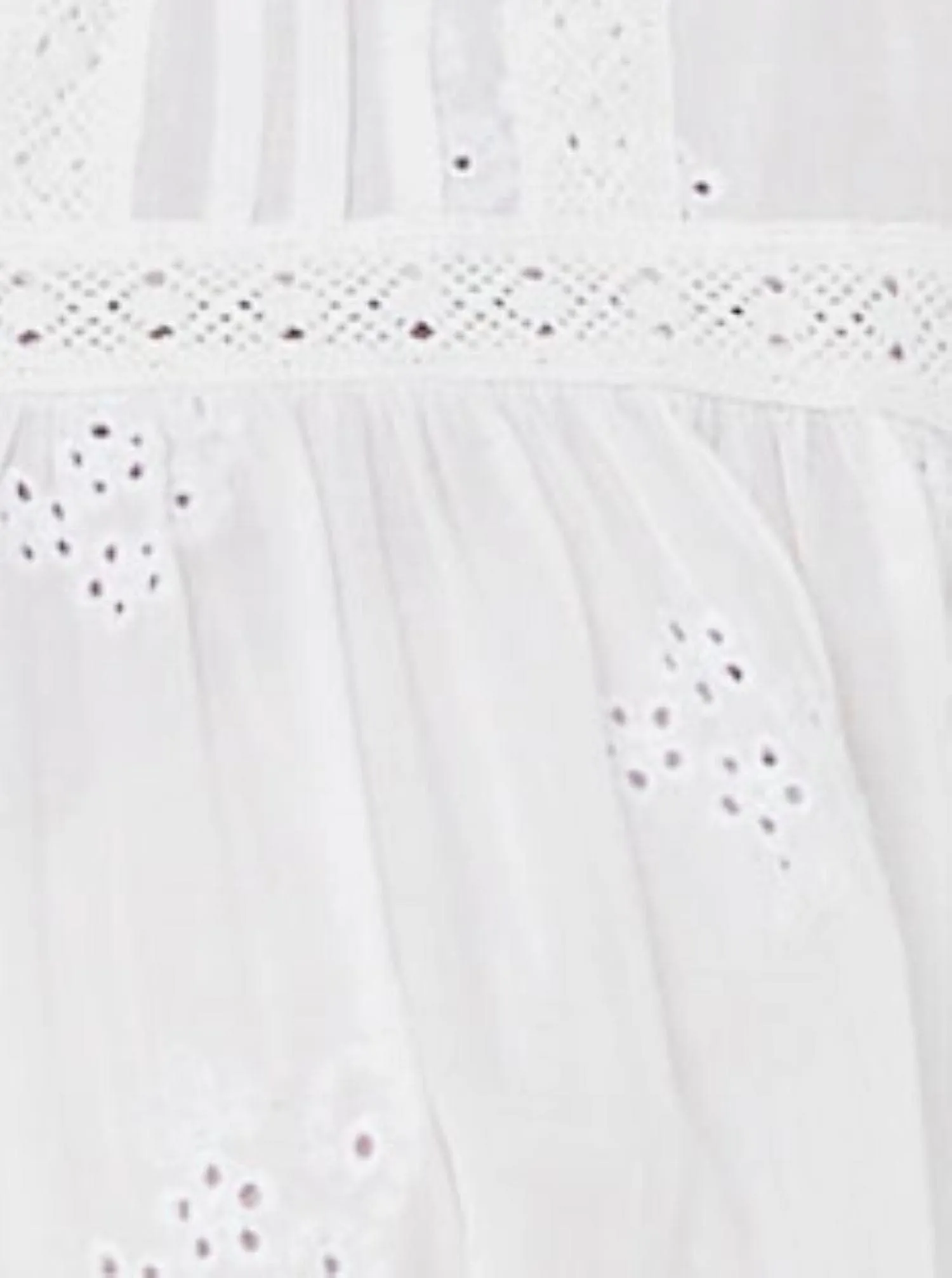 Woman Long Sleeves Winter White Embroidery Top Felicity Top - White/Cotton