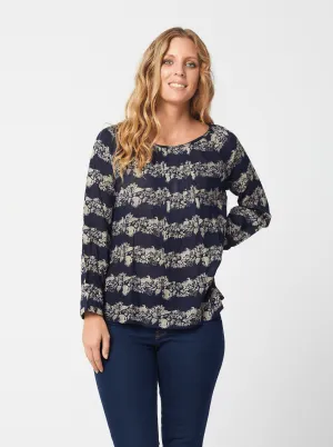 Women Tops in Navy Print BARBARA Kaja