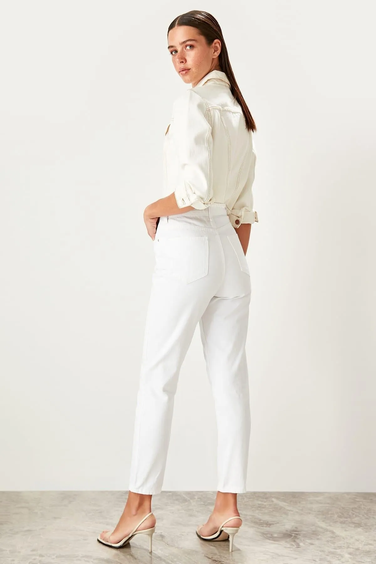 Women's Casual Cotton High-Waist Jeans