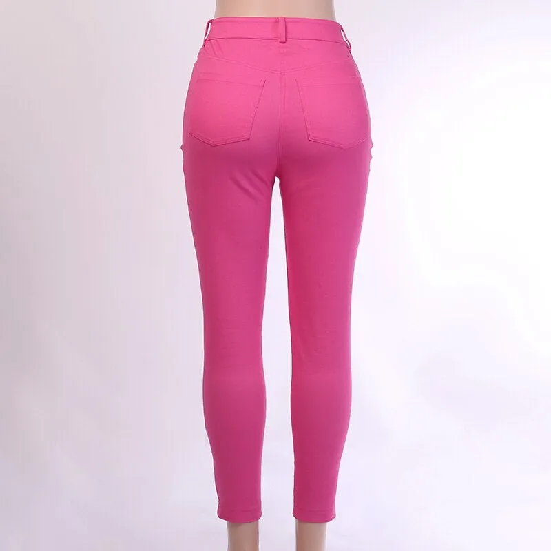 Women's Casual High Waist Skinny Stretchy Jeans