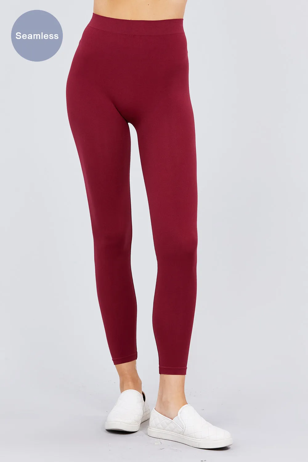 Women's High Rise Elastic Waist Seamless Leggings