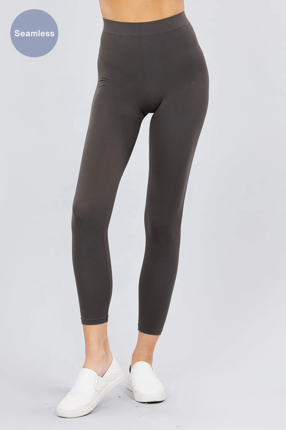 Women's High Rise Elastic Waist Seamless Leggings