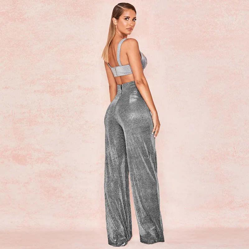 Women's Sequined Loose High-Waist Pants