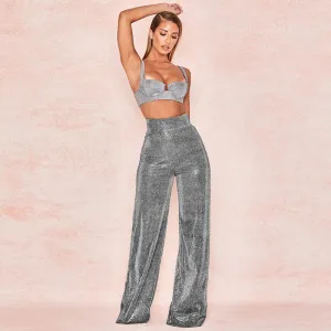 Women's Sequined Loose High-Waist Pants