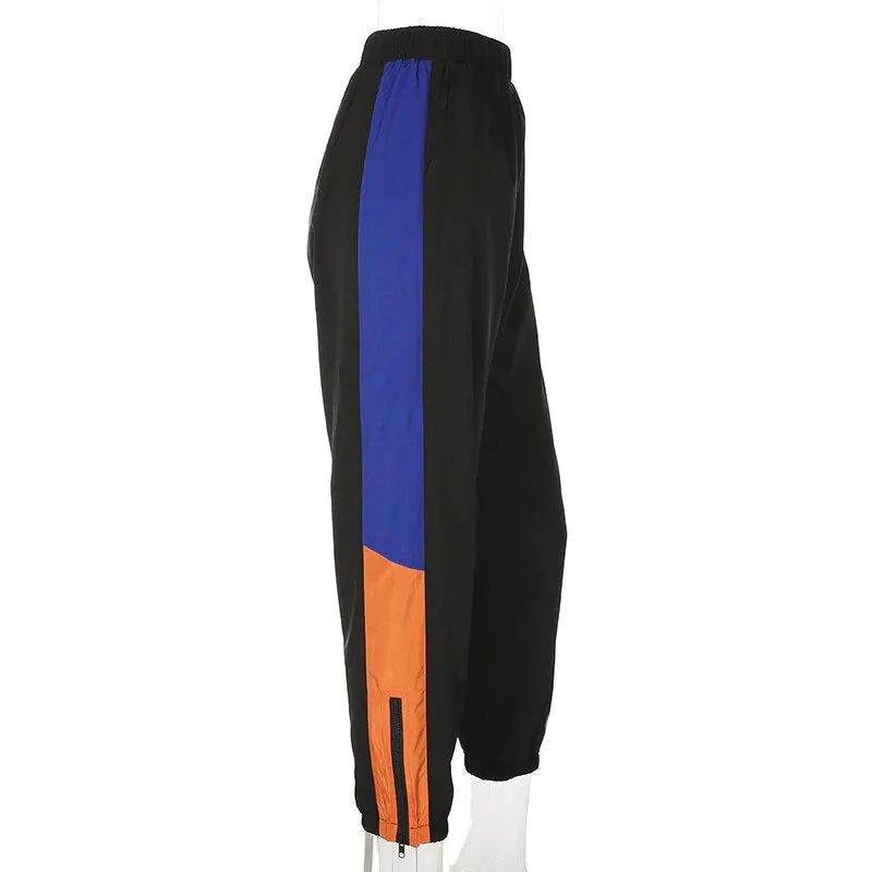 Women's Spring/Autumn Patchwork Slim High-Wait Fitness Pants