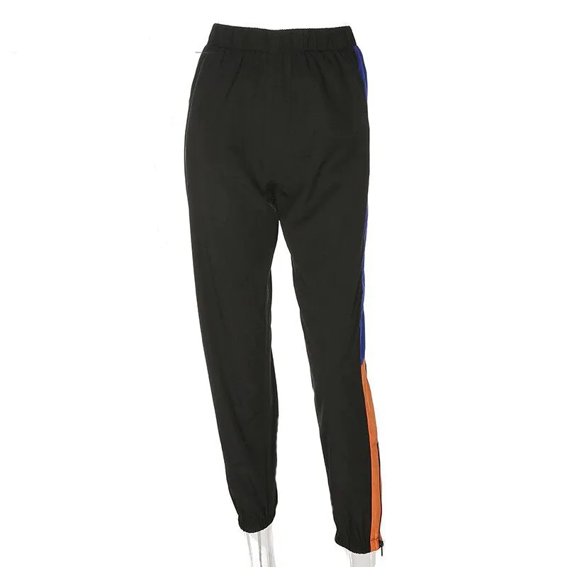Women's Spring/Autumn Patchwork Slim High-Wait Fitness Pants