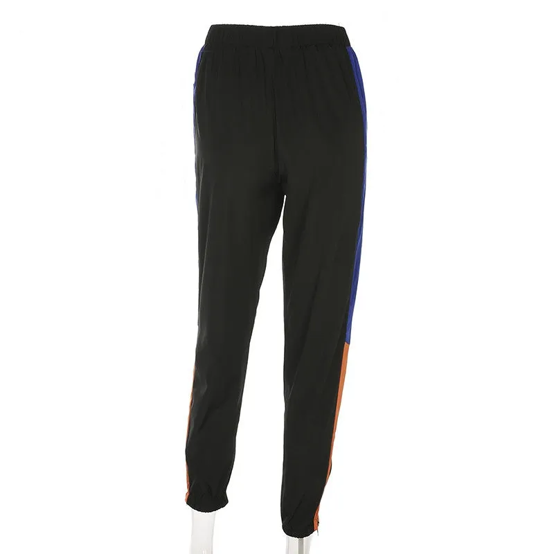 Women's Spring/Autumn Patchwork Slim High-Wait Fitness Pants