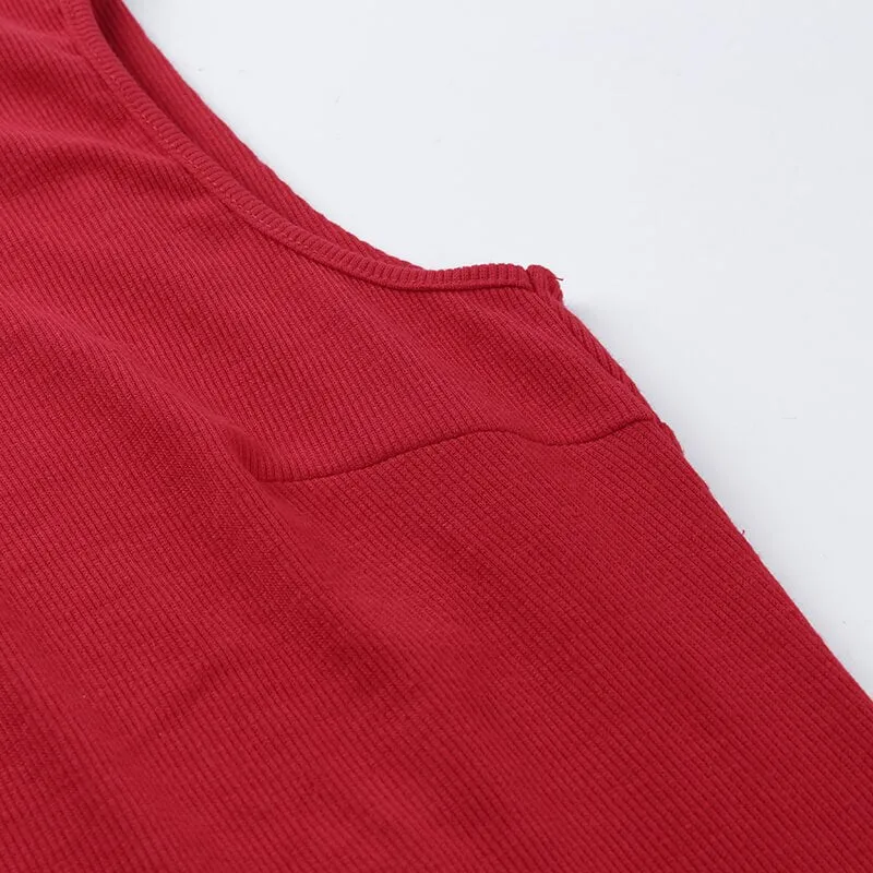Women's Summer Backless High Neck Ribbed Skinny Dress