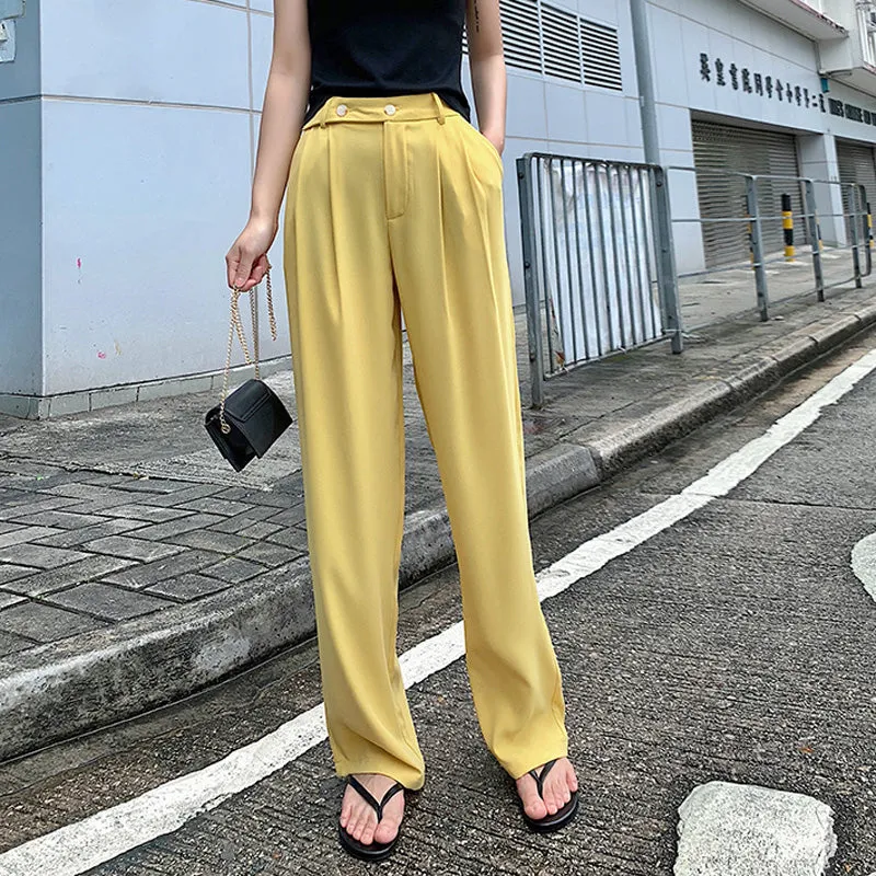 Women's Summer Casual Loose Long High Waist Pants