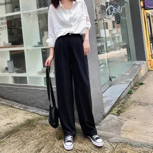 Women's Summer Casual Loose Long High Waist Pants