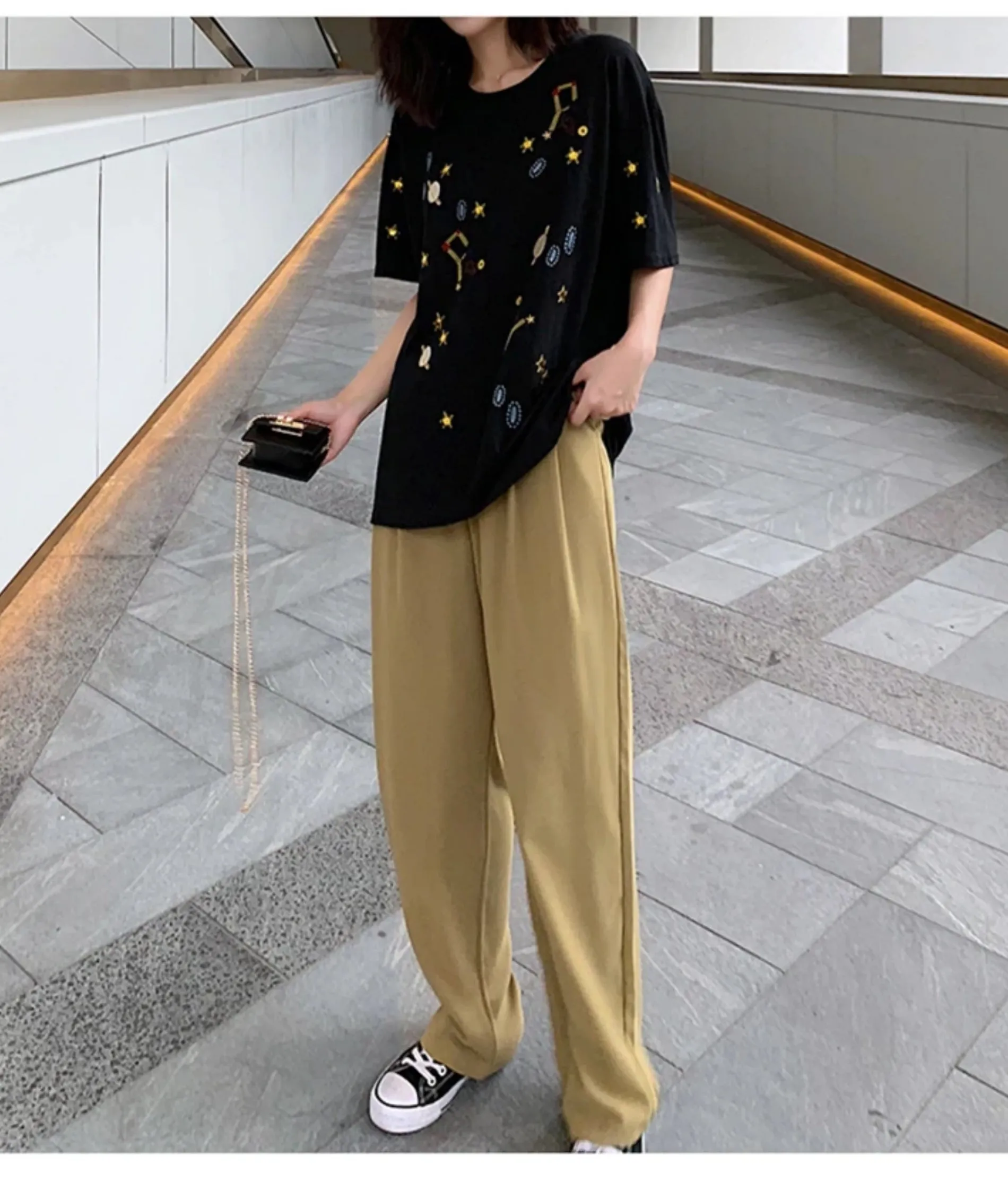 Women's Summer Casual Loose Long High Waist Pants