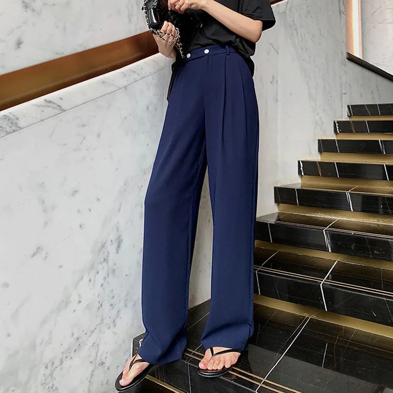 Women's Summer Casual Loose Long High Waist Pants
