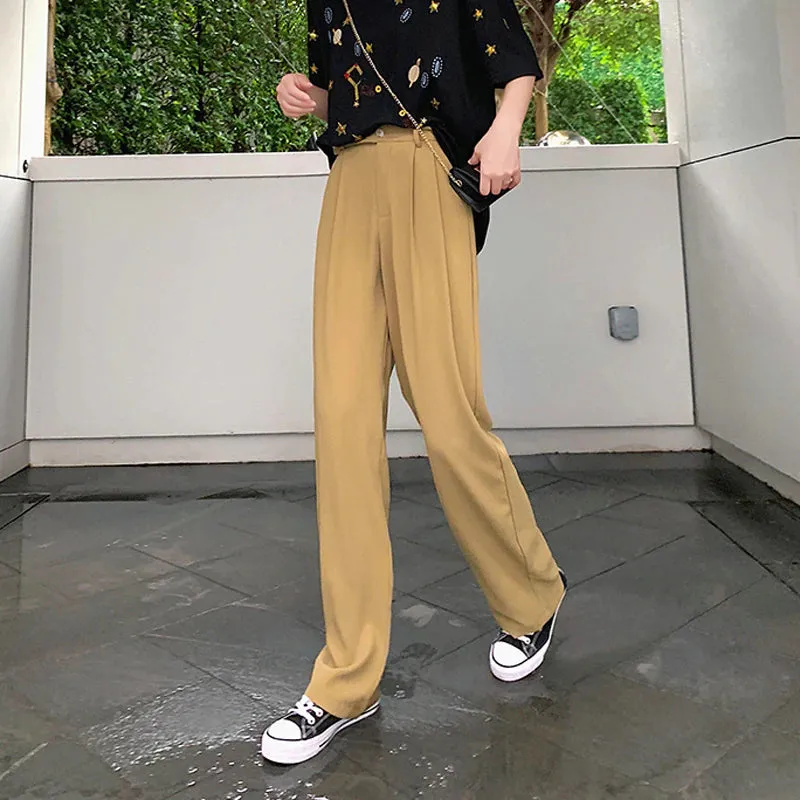 Women's Summer Casual Loose Long High Waist Pants