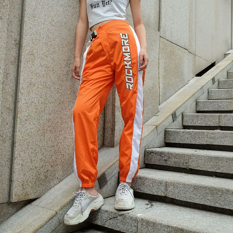 Women's Summer High-Waist Buckle Belt Fitness Joggers