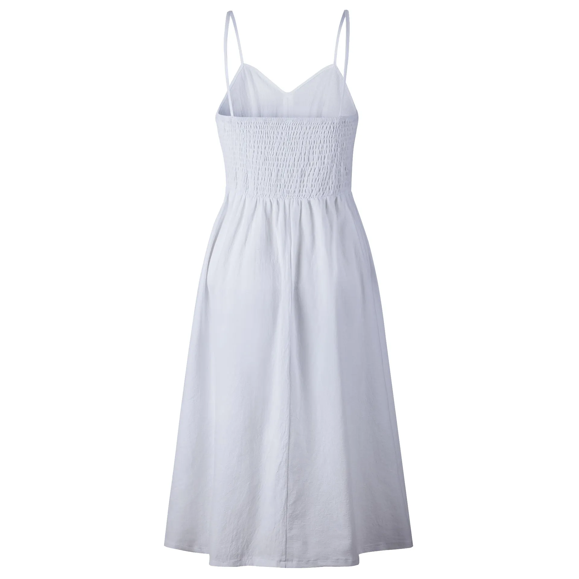 Women's Summer Vintage A-Line Strappy Backless Beach Dress