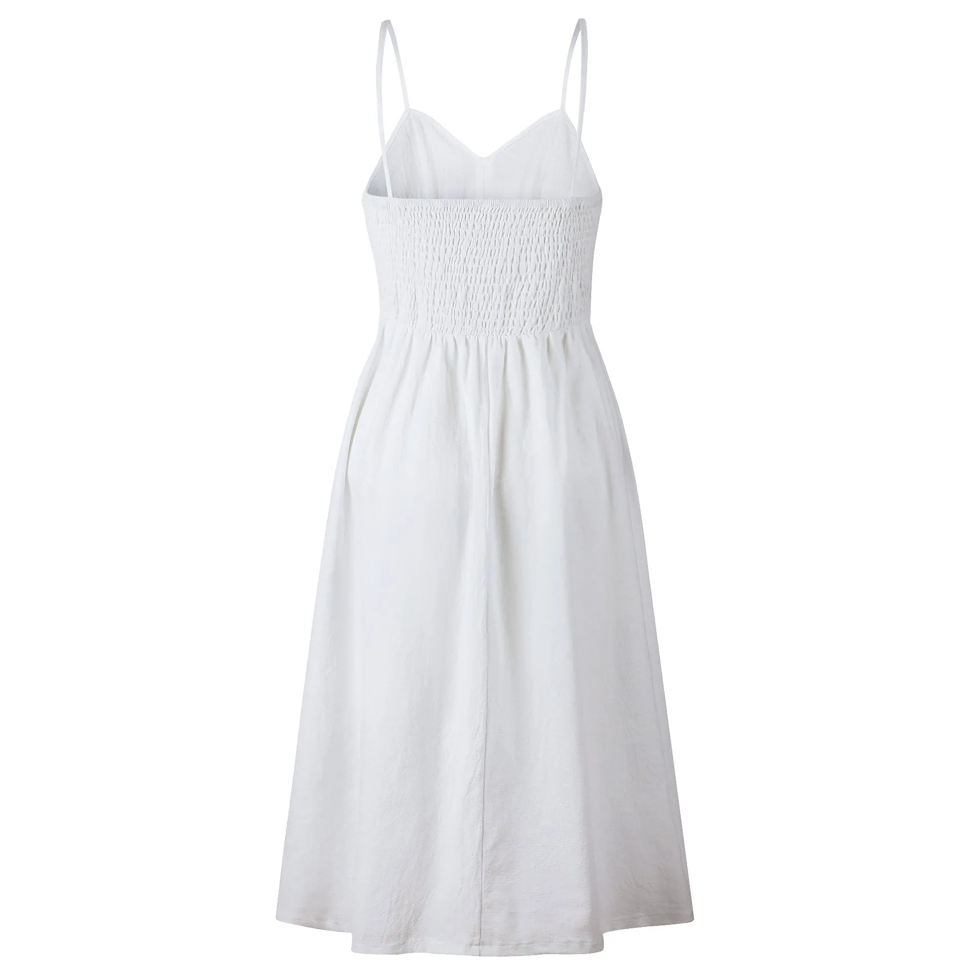 Women's Summer Vintage A-Line Strappy Backless Beach Dress