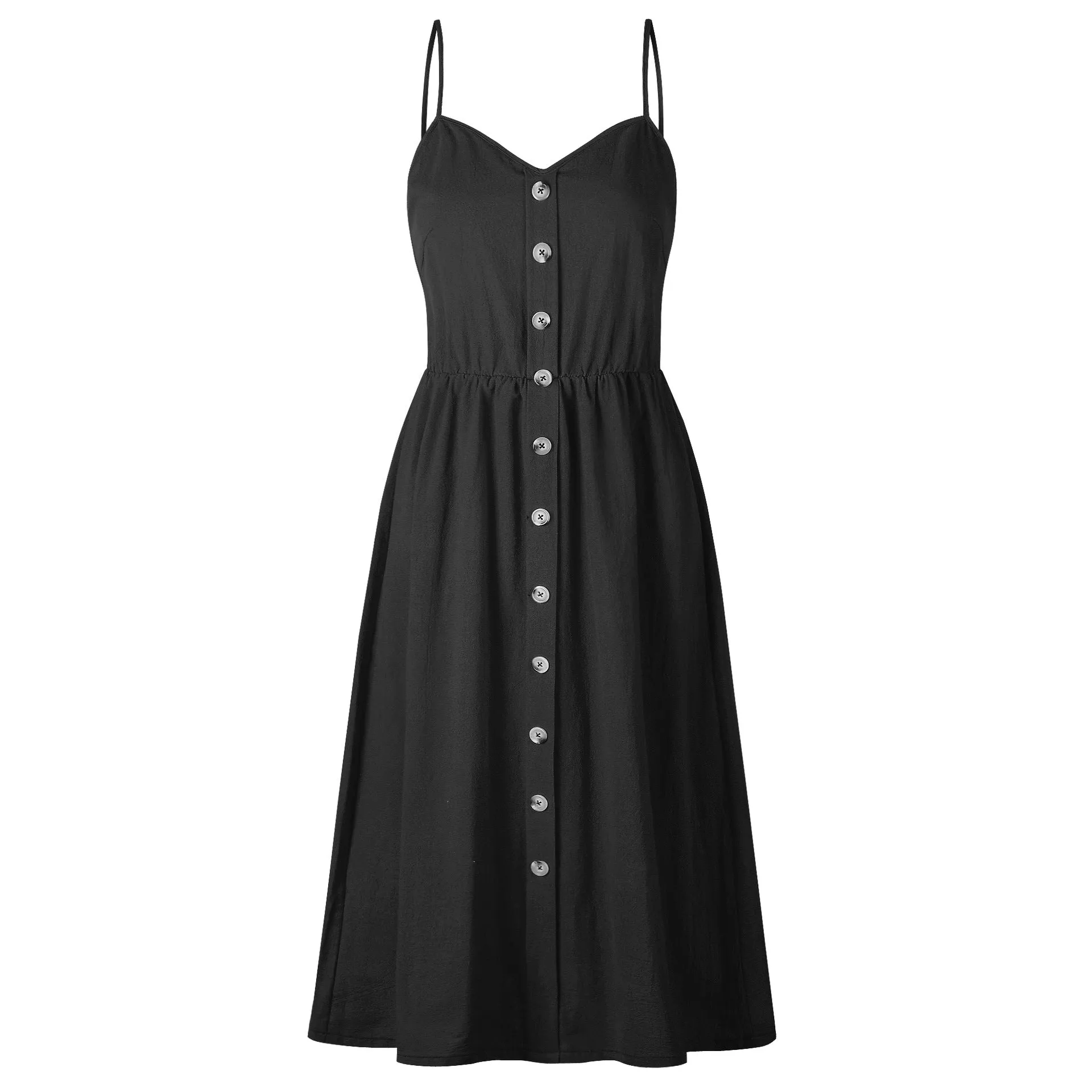 Women's Summer Vintage A-Line Strappy Backless Beach Dress