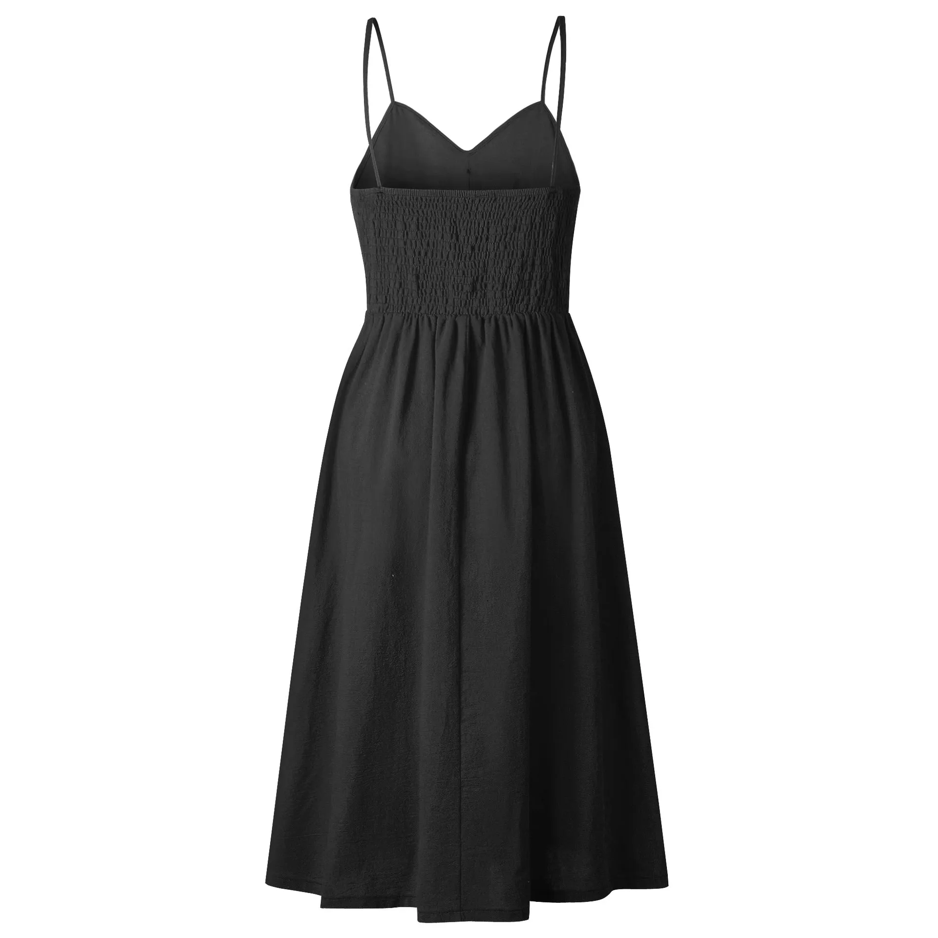 Women's Summer Vintage A-Line Strappy Backless Beach Dress