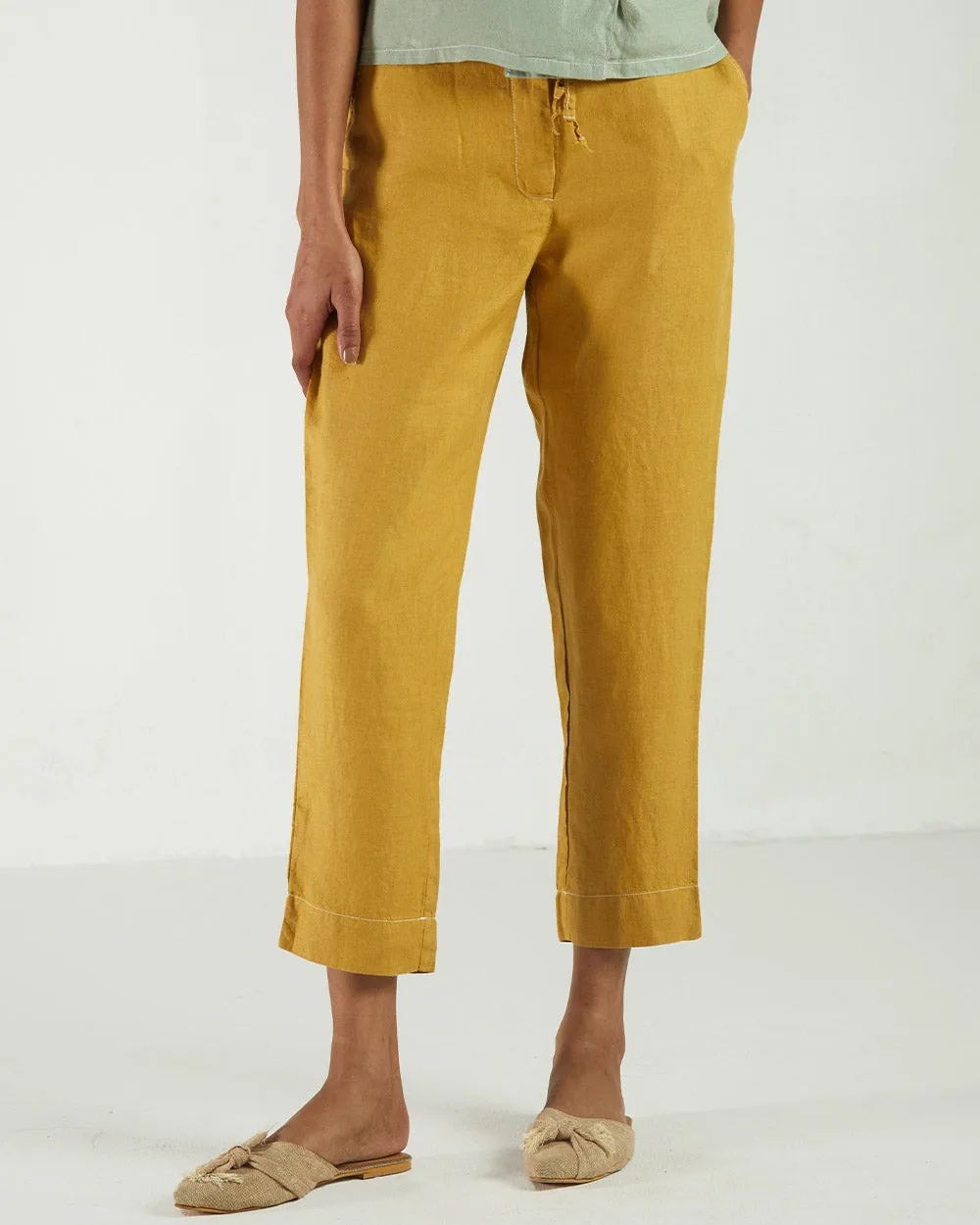 Yellow High-Waist Pants